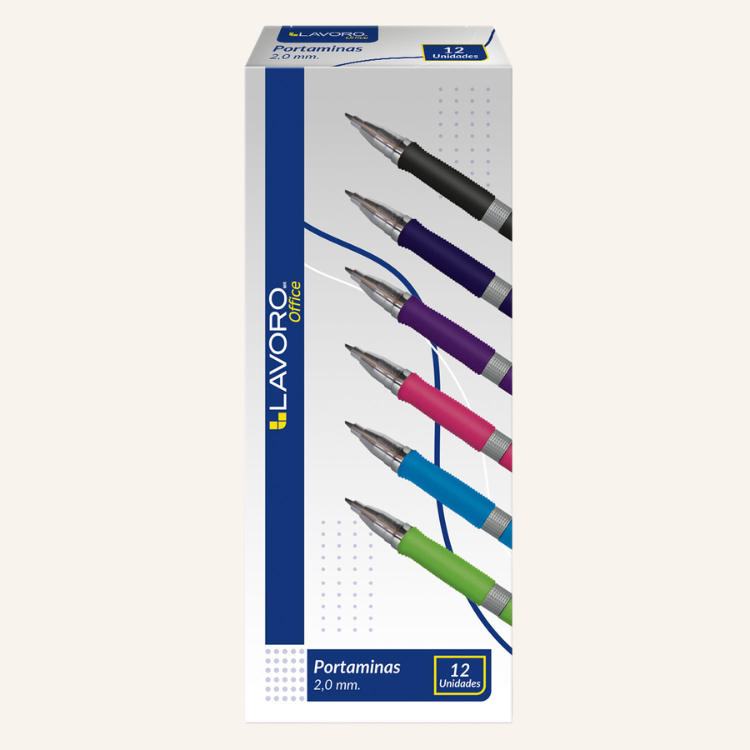 PORTAMINAS 2.0MM PLASTICO METAL COLORES SURTIDOS LAVORO