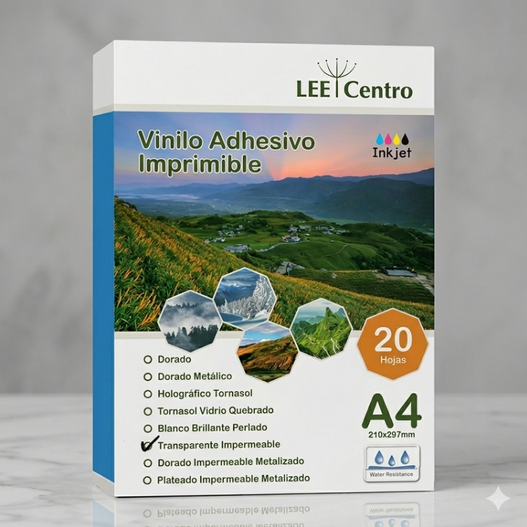 VINILO ADHESIVO A4 20HJS PET BLANCO IMPRIMIBLE