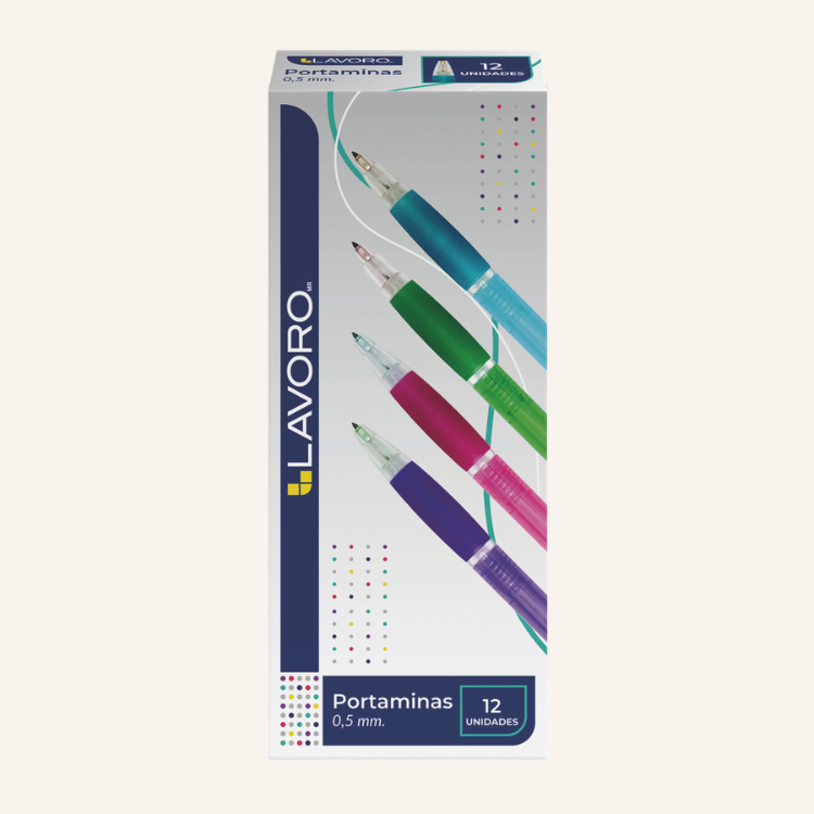 PORTAMINAS PLASTICO CON GRIP 0,5 MM LAVORO