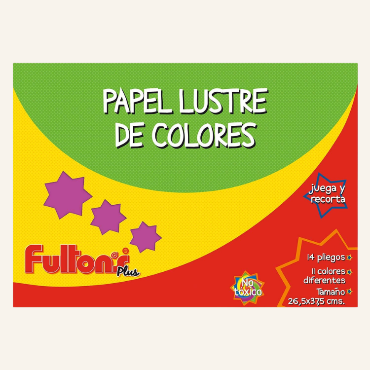 CARPETA PAPEL LUSTRE 14HOJAS 11 COLORES