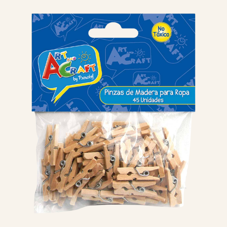 PINZAS MADERA MINI NATURAL