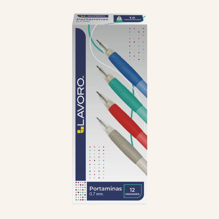 PORTAMINAS PLASTICO CON GRIP 0,7 MM LAVORO