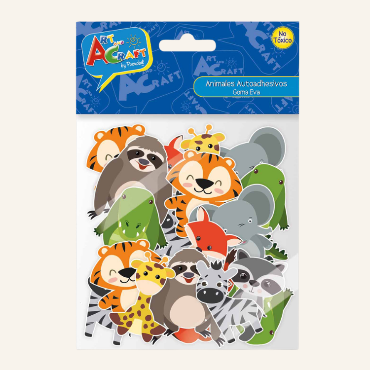 FIGURAS DE ANIMALES GOMA EVA 48 UNIDADES