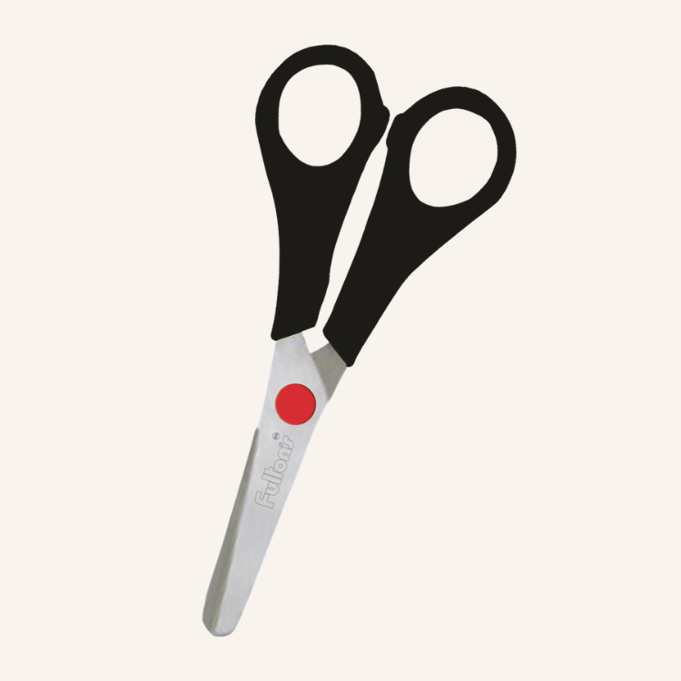 TIJERA ESCOLAR 5 1/4 PULGADAS PLASTICO/METAL NEGRO FULTONS