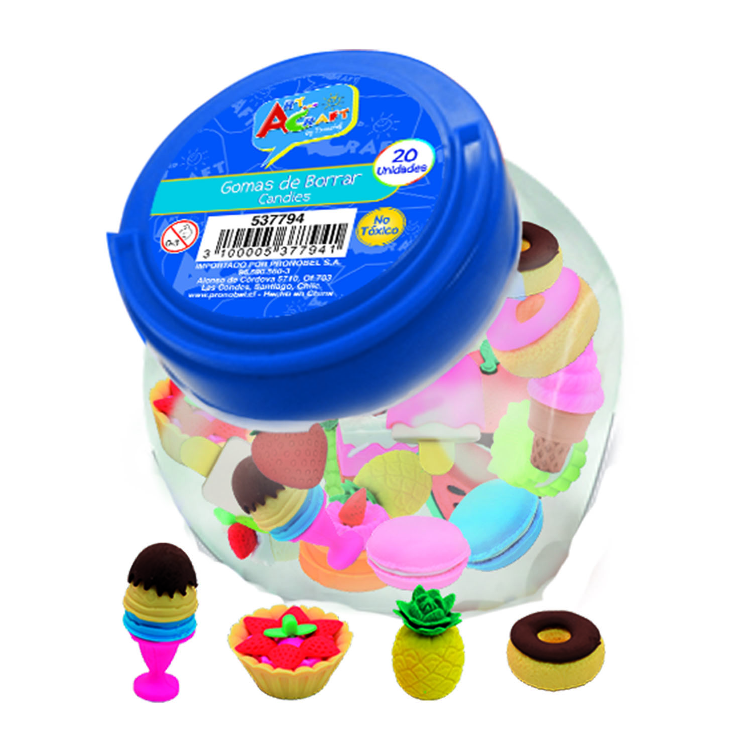BOMBONERA 20 GOMAS DE BORRAR CANDIES LAVORO
