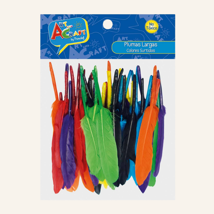 PLUMAS COLORES SURTIDOS 10-15 CM 50 UNIDADES