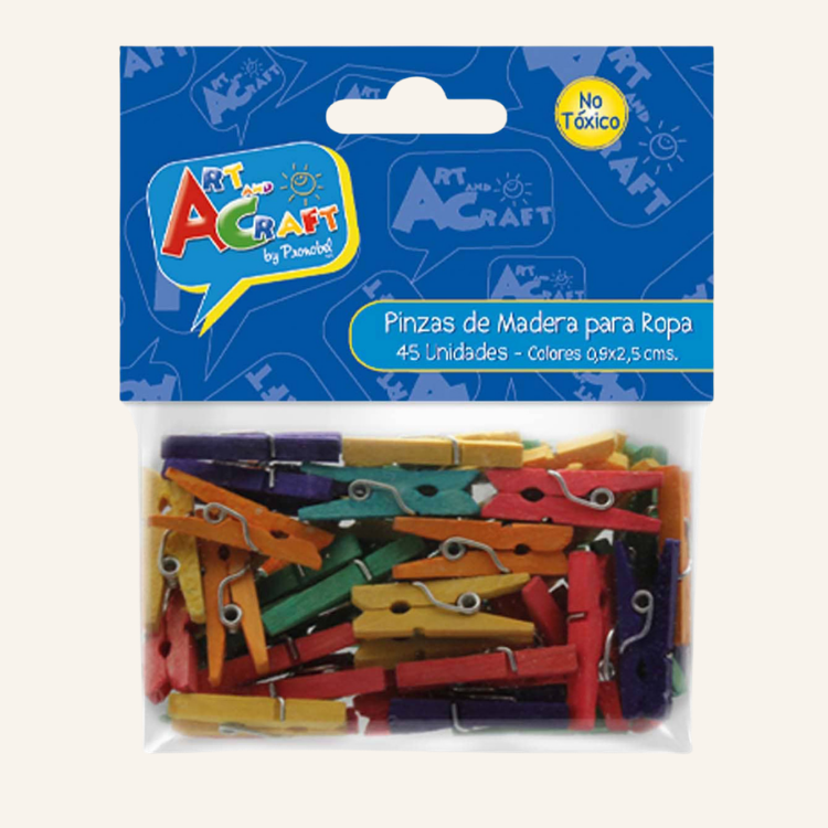 PINZAS MADERA MINI COLORES SURTIDOS