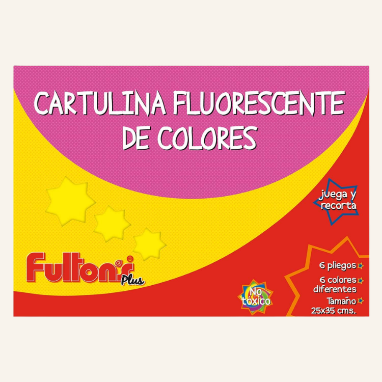 CARPETA CARTULINA FLUOR 6 HOJAS 6 COLORES