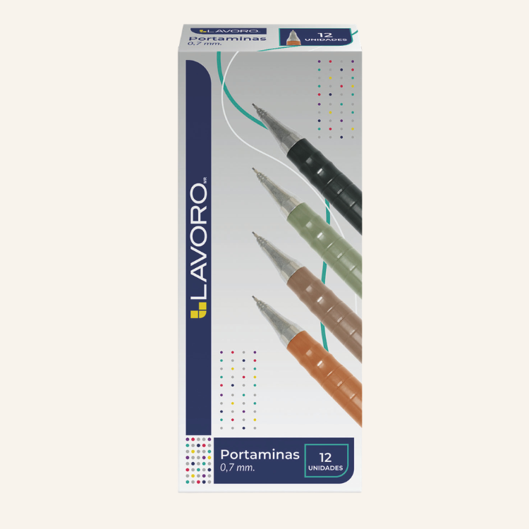 PORTAMINAS METALICO COLORES TIERRA 0,7MM LAVORO