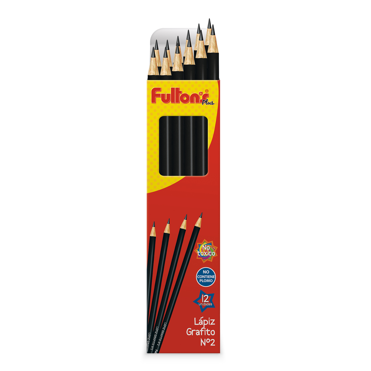 CAJA DE LAPIZ GRAFITO 2HB REDONDO 12 UNIDADES FULTONS