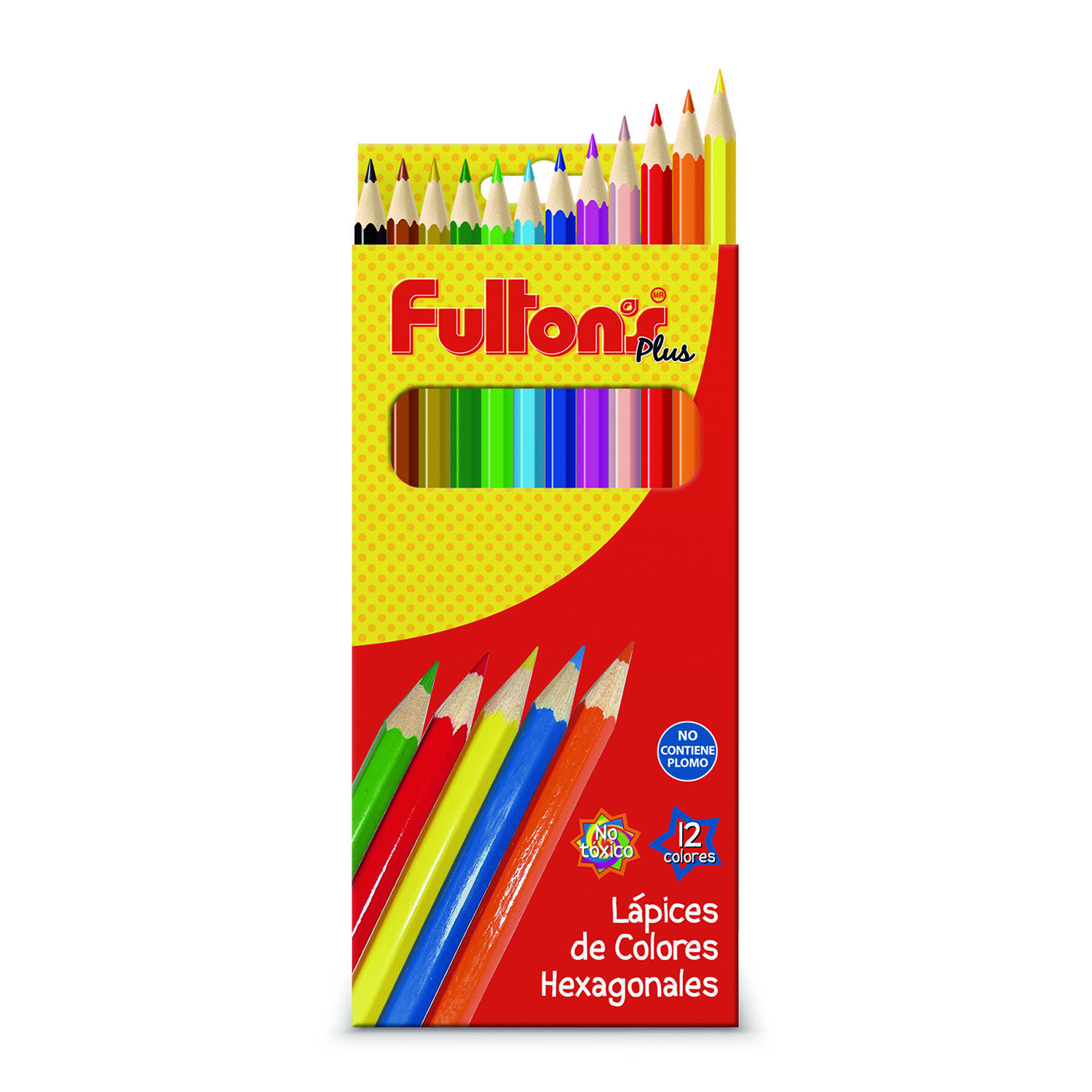 LAPICES DE COLORES 12 COLORES LARGOS HEXAGONAL FULTONS