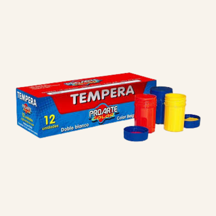 TEMPERA PROARTE 12 COLORES DE 15ML