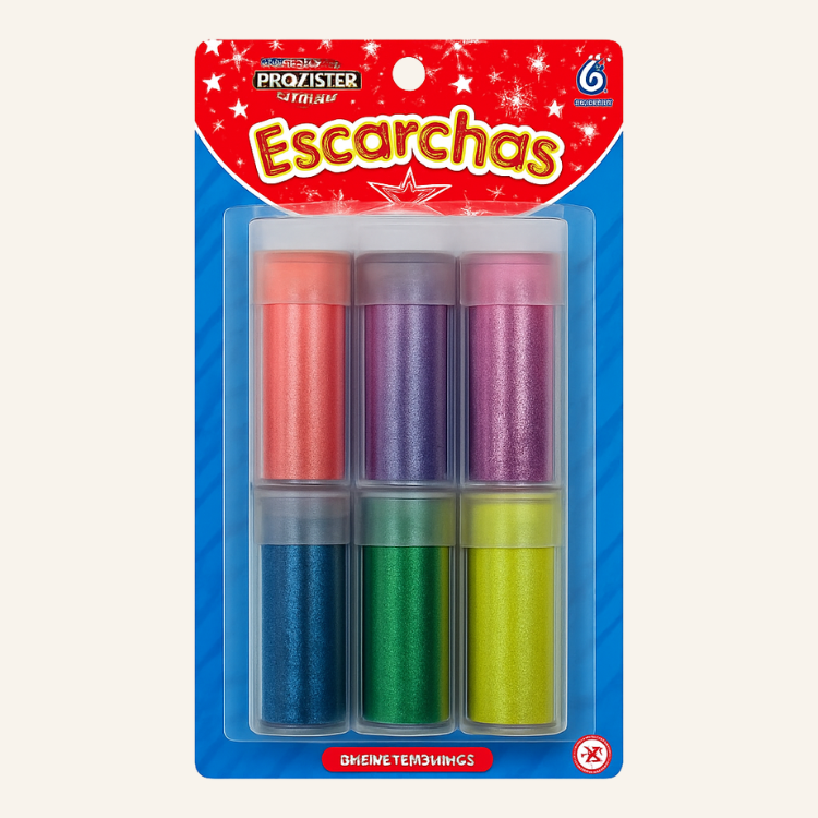 BL ESCARCHA PROARTE 6 COLORES + PEGAMENTO