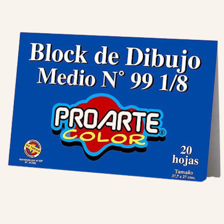 BLOCK PROARTE MEDIO N° 99 1/8 20HOJAS 140G 37,7x27cm