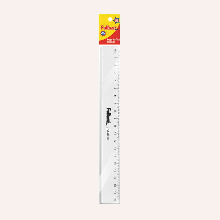 REGLA ACRILICA 20 CMS BOLSA CON HEADER FULTONS