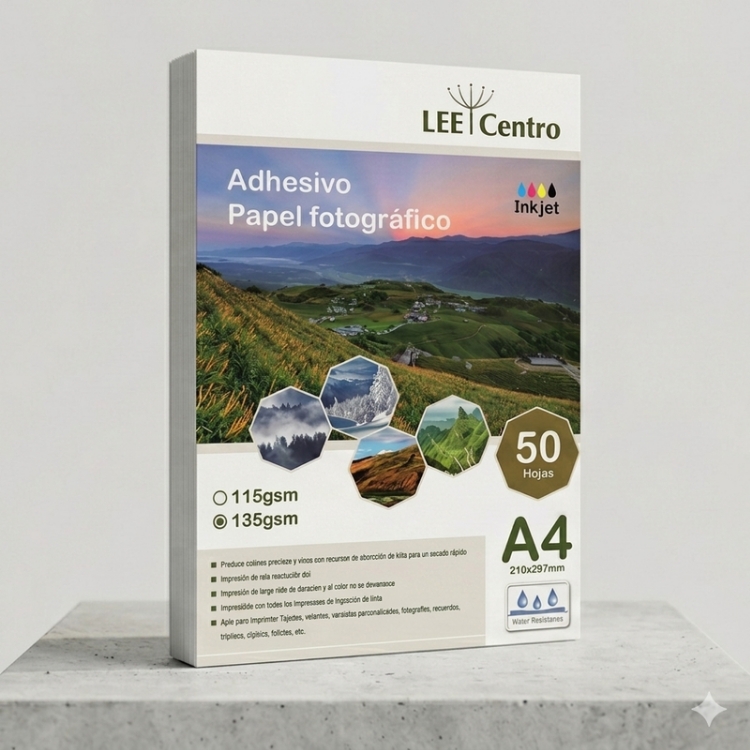 PAPEL FOTOGRAFICO A4 135GSM 50HJS ADHESIVO
