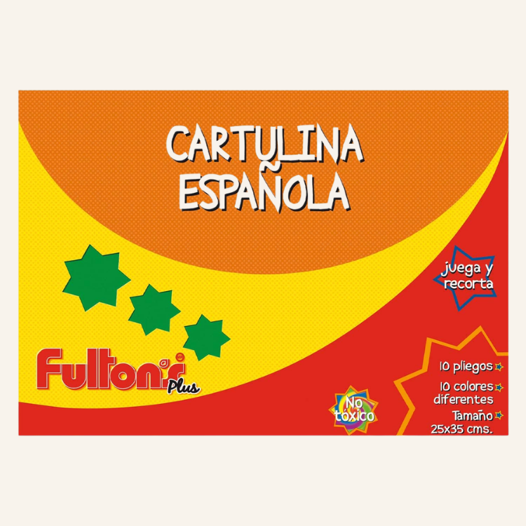 CARPETA CARTULINA ESPAÑOLA 10 HOJAS 10 COLORES