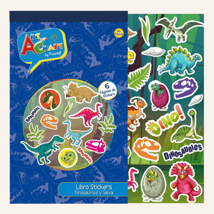 STICKERS DINOSAURIOS Y SELVA