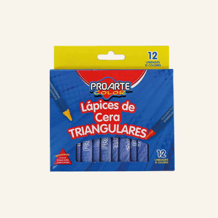 LAPICES CERA PROARTE TRIANGULARES 12 COLORES
