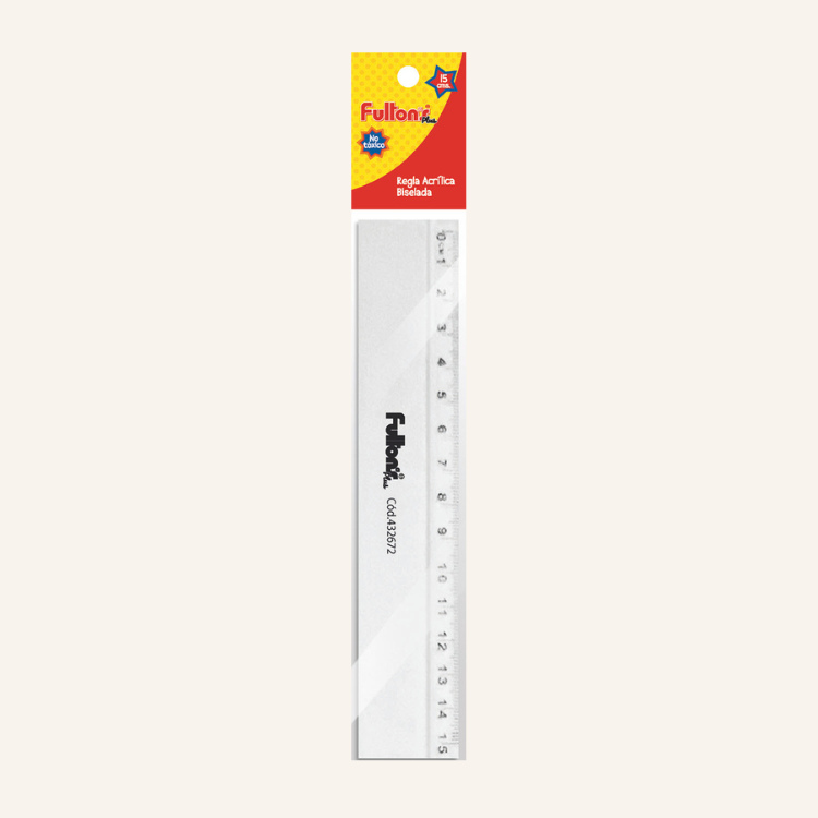 REGLA ACRILICA 15 CMS BOLSA CON HEADER FULTONS