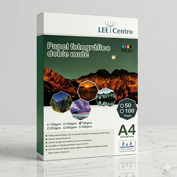 PAPEL FOTOGRAFICO A4 180GSM 50HJS MATE DOBLE FAZ