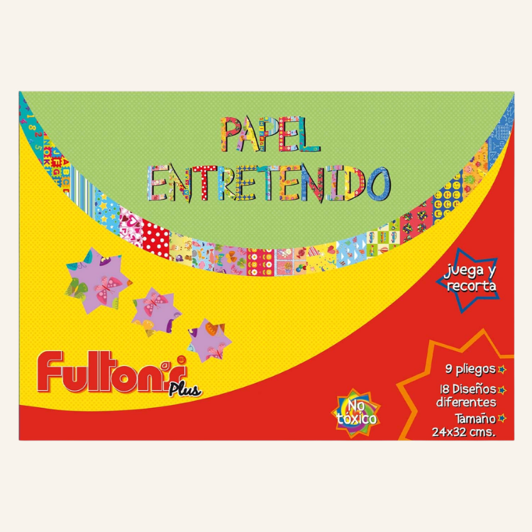 CARPETA PAPEL ENTRETENIDO 9 HOJAS 18 DISEÑOS