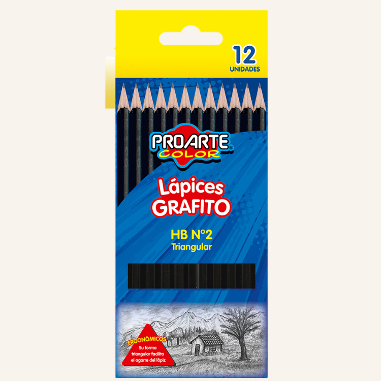LAPIZ GRAFITO TRIANGUL.No2 HB 12 UNIDADES SOFT PROARTE