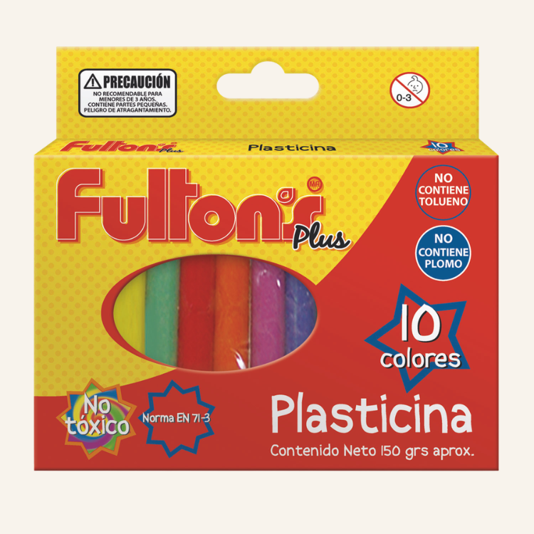 PLASTICINA REDONDA 10 COLORES FULTONS