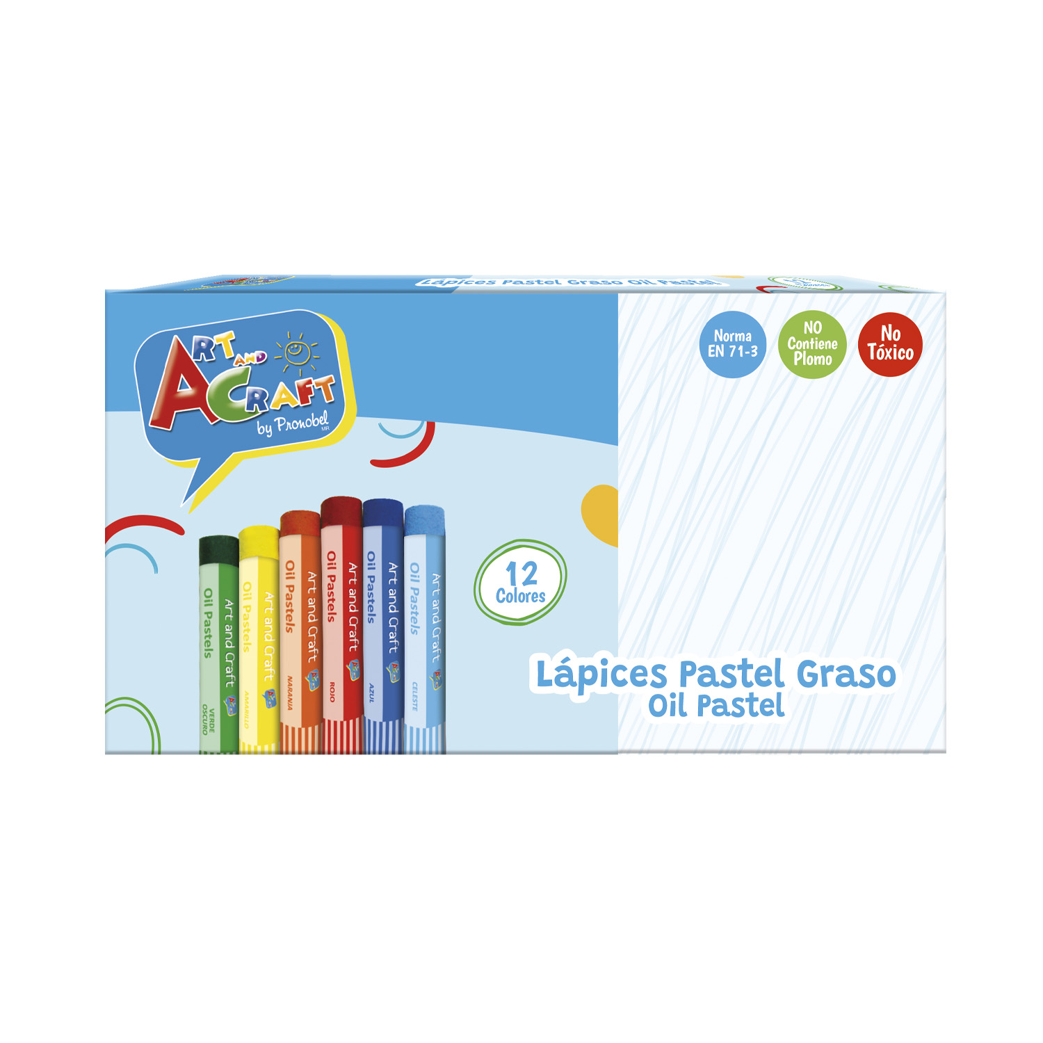 LAPICES PASTEL ESCOLAR GRASO 12 UNIDADES ART AND CRAFT